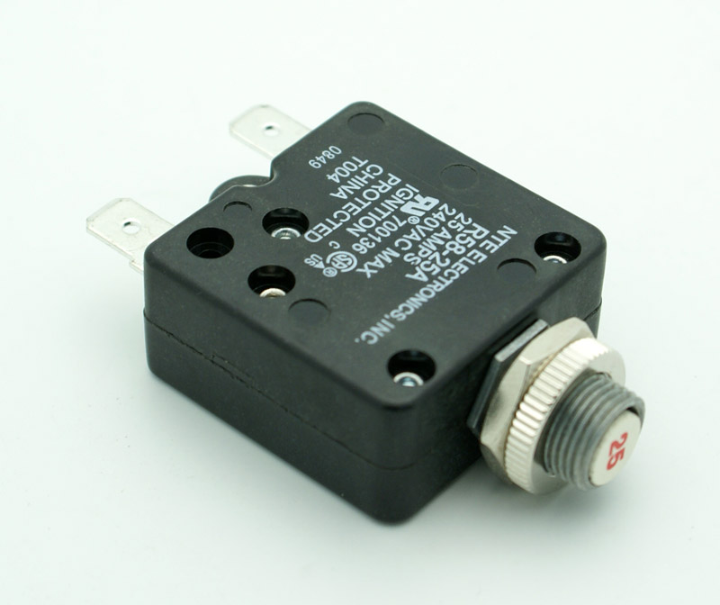 25A Push to Reset Thermal Circuit Breaker  240V AC 50V DC W58-XB1A4A-25 