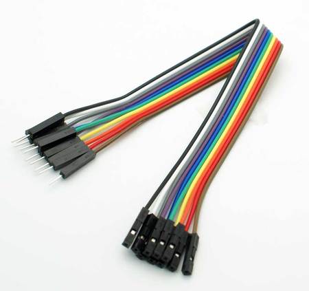 12 Male-Female Rainbow Breadboard Jumper Wire for Arduino - 10 Pack