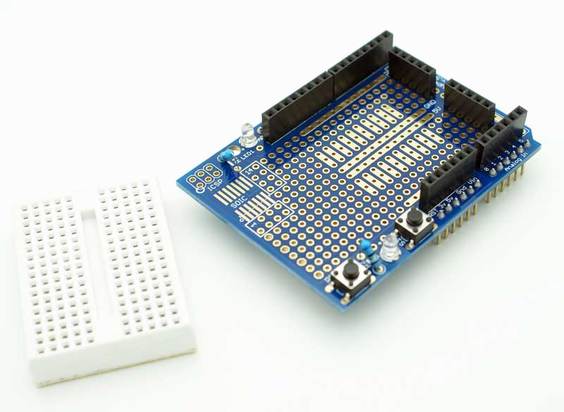 Arduino Uno Prototype Shield w/Breadboard