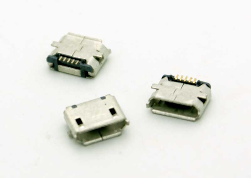 orientering Rige cyklus USB Micro B Female PCB Mount Connector 3-Pack