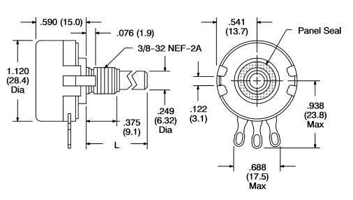 Pot 592536 - 270S 25K Linear Dual