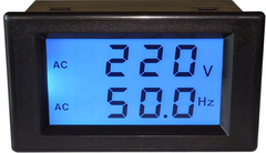 LCD Digital Dual Display AC80-300V Voltmeter 45.0-65.0Hz Frequency Meter #Z 2 