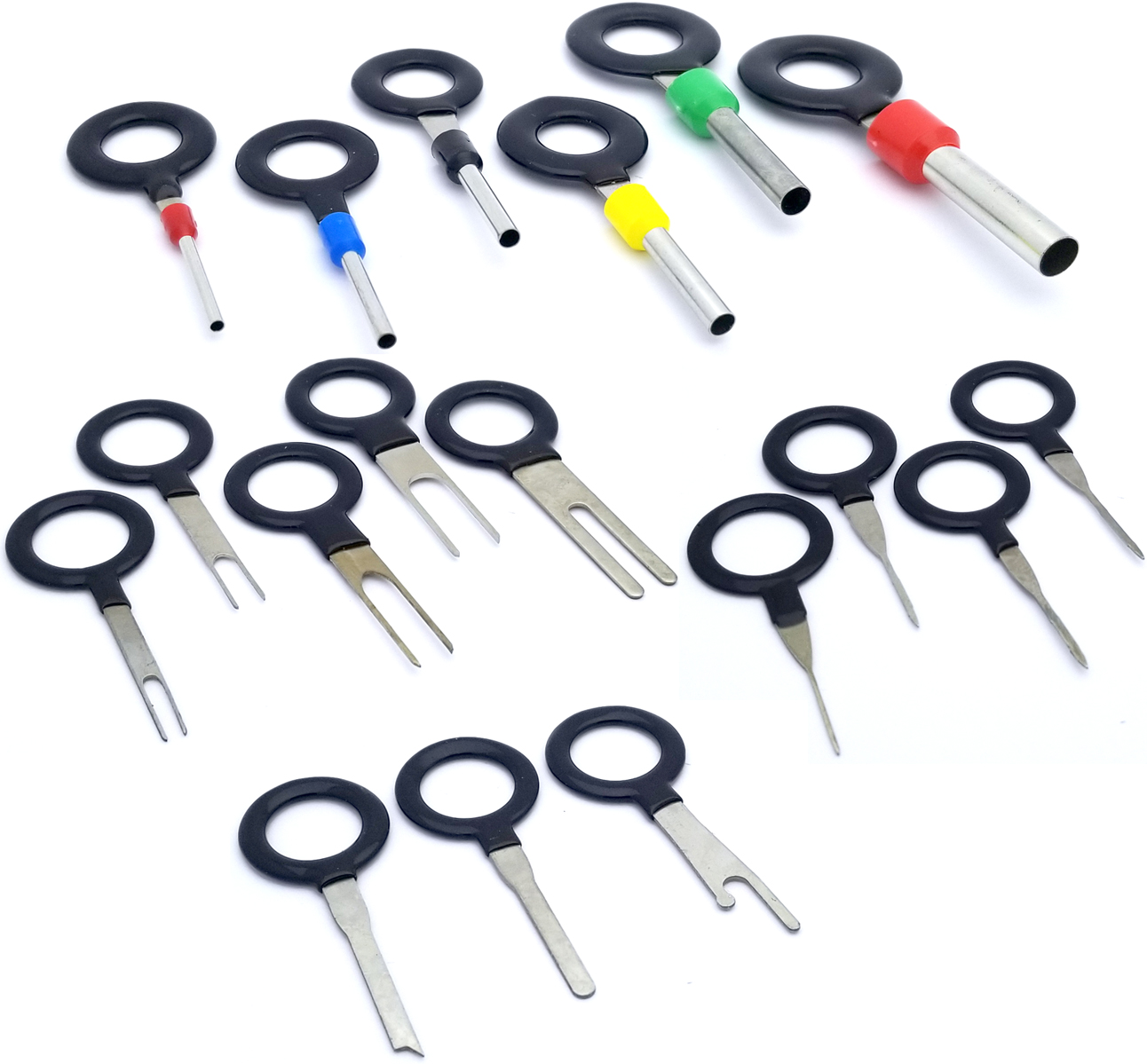 Grosun 36 Pieces Wire Connector Terminal Pins Crimp Connector Pin Wire Harness Terminal Extractor Terminals Removal Tools Extractors Puller Remover Repair Key Tools Set 