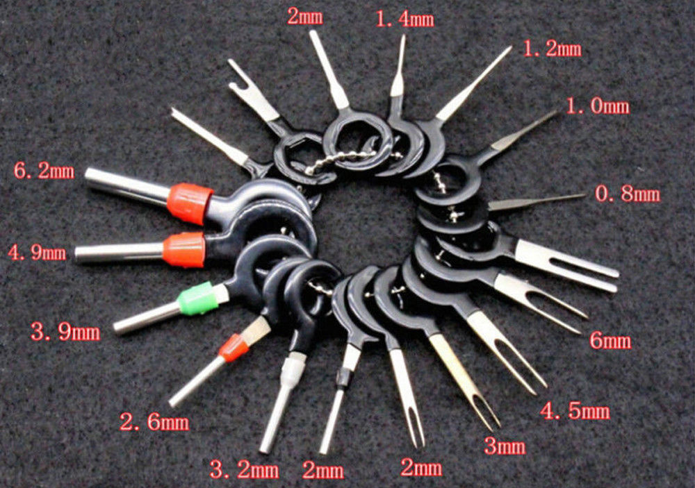 Crimp Connector Pin &Wire Harness Terminal Extractor for Car Connector and Other Household Devices Volwco 18 Pcs Terminal Removal Tool Kit Wiring Connector Pin Release Extractor 