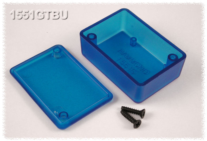1551GTBU Blue Genuine Hammond Translucent ABS Enclosure Box 50 x 35 x 20mm